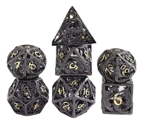 Dados De Múltiples Caras De Metal Hollow Dnd Bronce Antiguo