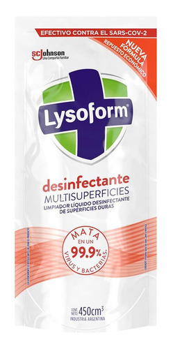 Limpiador Desinfectante Multisuperficie Lysoform 450 Cc
