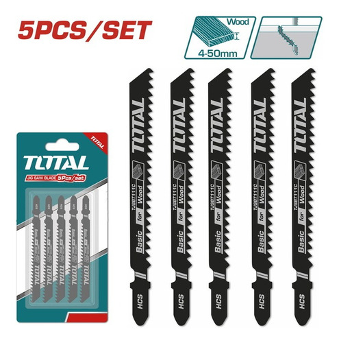 Set 5 Hojas Para Madera Sierra Caladora Total Tjsbt1111c