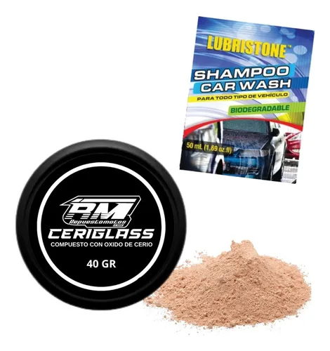 Oxido Cerio 40gr + Shampoo + Paño Microfibra