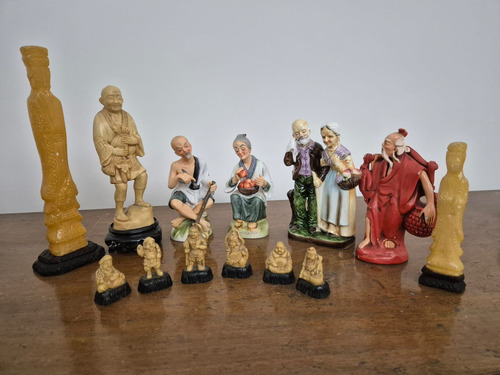 Figuras De Simil Marfil Antiguas Gris (Usado)