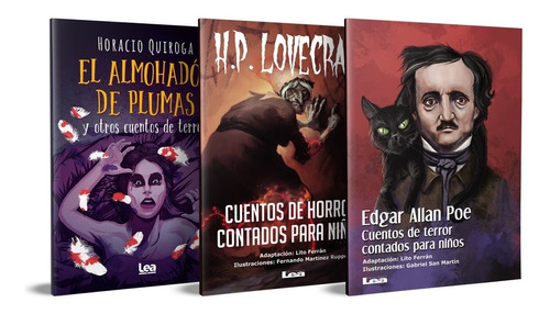 Imagen 1 de 10 de Pack Cuentos De Terror Para Niños - Poe, Lovecraft, Quiroga