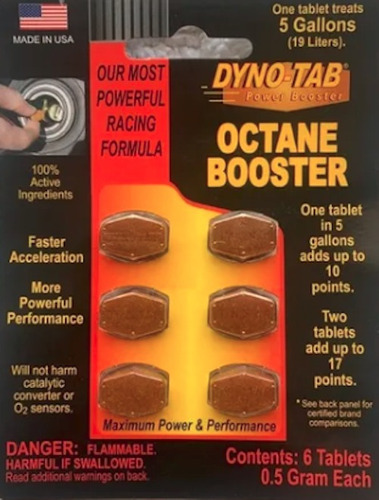 Dyno Pastillas Tableta Octanaje Aditivos Octane Booster