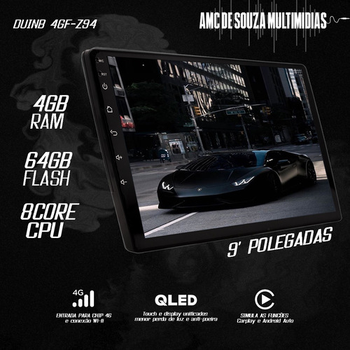Multimidia Cobalt Lt Ltz 12/16 9p Octacore 4g Carplay 4gb