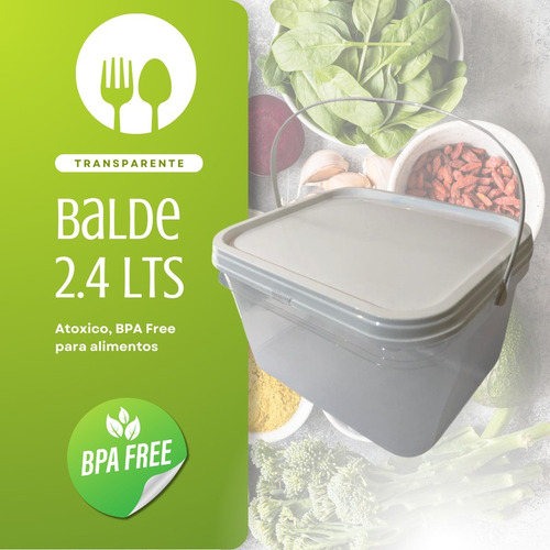 Balde 2-4l Para Armazenamento De Alface-kit 10 Pçs