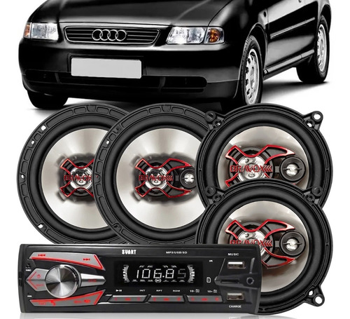 Kit Auto Falante Bravox Audi A3 01 A 06 Radio Bluetooth Mp3