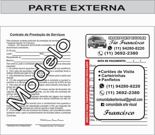 Imagem 2 de 5 de Impressos Personalizados Para Transporte Escolar
