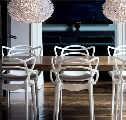 Silla Master Blanca Diseño Apilable Exterior Interior X 4