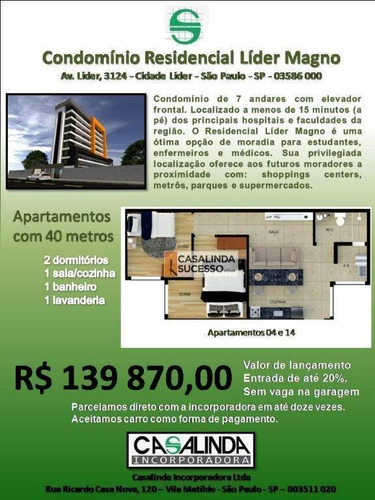 Imagem 1 de 15 de Studio Com 2 Dormitórios À Venda, 40 M² Por R$ 139.870 - Itaquera - São Paulo/sp - St0029