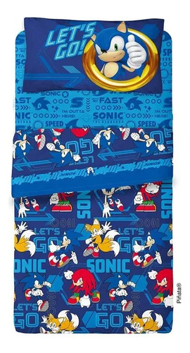 Sabanas 1½ Plaza Infantiles Piñata Ultra Soft Sonic Diseño De La Tela Sonic 5839