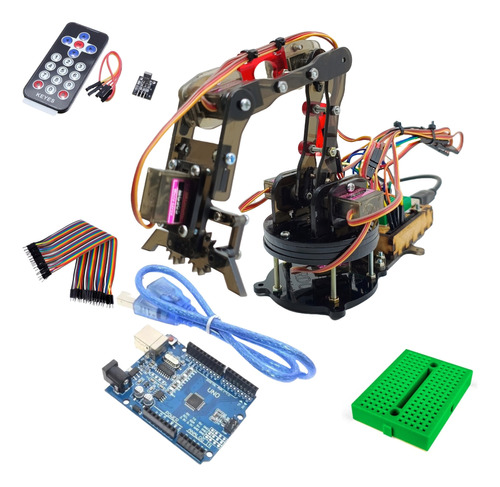 Brazo Robotico Kimo Kit Control Remoto + Arduino Servos Mg90