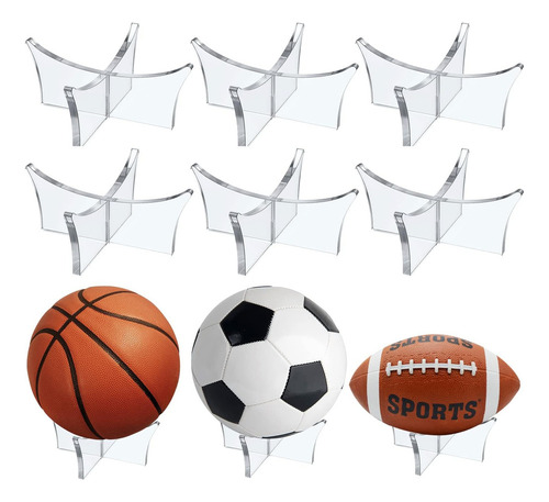 6piezas Soporte Acrílico Para Balones De Fútbol Y Baloncesto