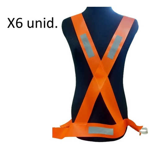 Bandolera Reflec Vial Moto Naranja Protección Vial Chaleco