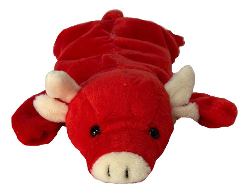 Peluche Ty Beanie Snort Torito Rojo Acostado Edición 1995