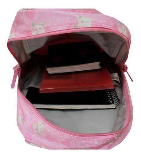 Imagem 4 de 4 de Mochila Escolar Feminina Infantil Juvenil Média Coração H1