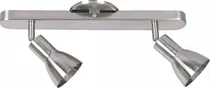 Comprar Aplique Luz De Pared Techo 2 Luces Spot Gu10 Apto Led Baño Estructura Acero platil