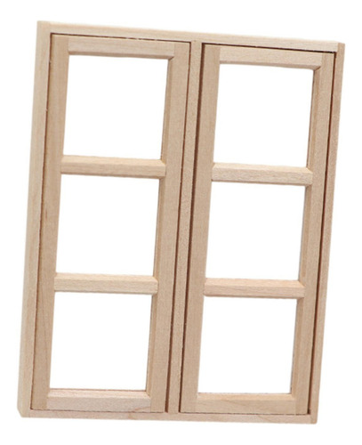 Xfw3 Ventana De Casa De Muñecas Con Decoración De Madera, B