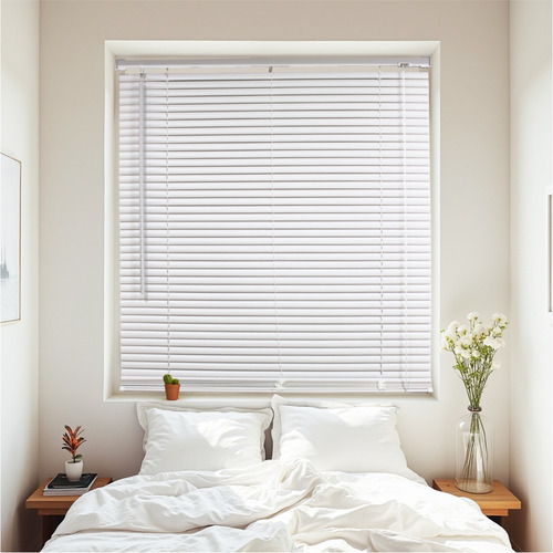 Cortina Roller Persiana Pvc 100x165 Cm Veneciana Manuales Blanco Guiza