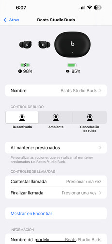 Audifonos Apple Beats Studio Buds Bluetooth Anc 8hrs Android (Usado)