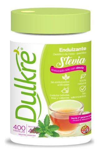Edulcorante Dulkre Stevia X 400 Pastillas