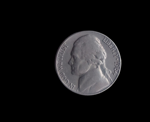 Moneda Estados Unidos 5 Cents 1964d