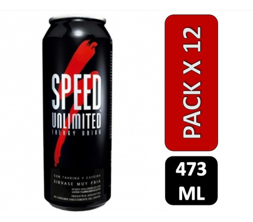 Bebida Energética Speed Unlimited Pack De 12 Latas De 473ml