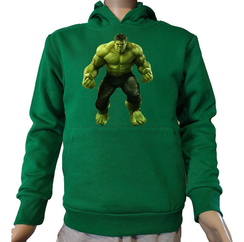 Buzo Canguro Felpa Abrigable Hulk En 4 Diseños