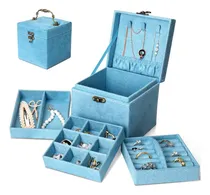 Comprar Joyero Organizador Premium 3 Capas Con Broche Anillos Collar