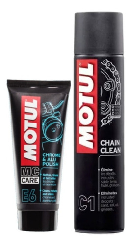 Motul C1 Limpiador Cadenas + Motul E6 Pulidor Cromo Promo