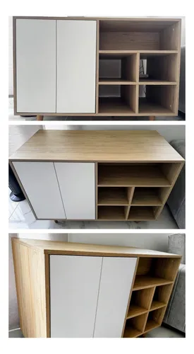 Cómoda Madera Color Arena Y Blanco. (Usado)
