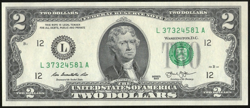 Estados Unidos Billete 2 Dollars 2013 Unc P#538 - Argentvs