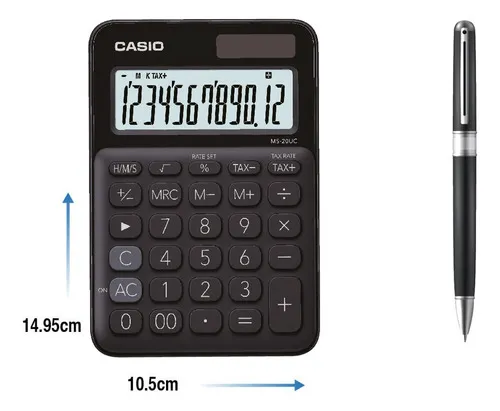 Calculadora De Escritorio Casio My Style Ms-20uc 12 Dígitos Color Negro