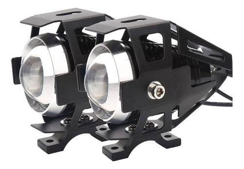 Par Faros Auxiliares Moto Exploradoras U7 Ojo Angel Led Moto