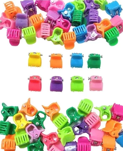 Kit Mini Piranha e elastico de Cabelo Infantil Fofo Colorido