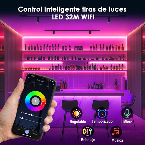 Tira De Luces Led 32m Wifi Rgb Luces Led Alexa App Control
