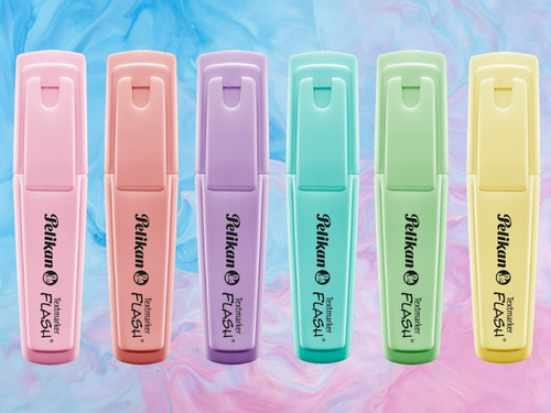 Pack X 6 Resaltadores Pelikan Flash Pastel