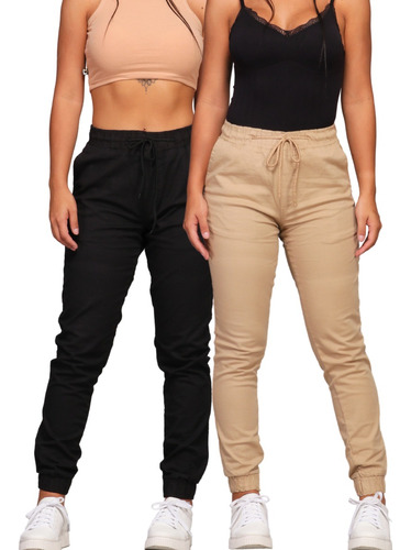 Kit 2 Calças Jeans Feminina Jogger Com Punho Elástico 2019