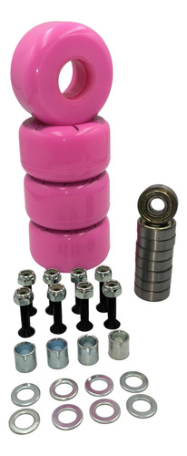 Ruedas Para Skate + Rodamientos Abec5+ Set De Pernos 1 Pul Y