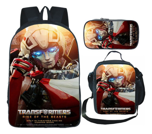 . Nueva Mochila De Doble Capa Estampada Transformers Super W