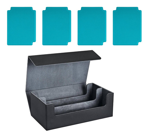Caja De Baraja De Cartas, Caja De , Negro Gris Con Azul