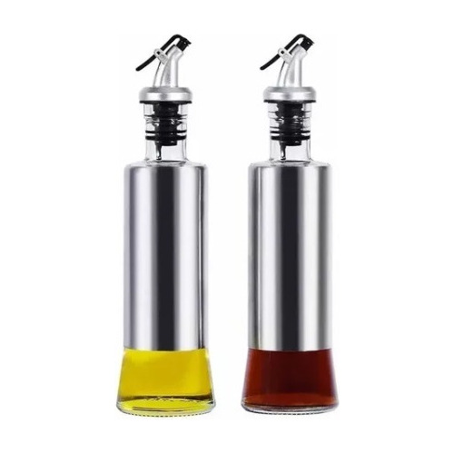 Dispensador Aceite De Oliva Y Vinagre Set X2 Aceitera Vidrio