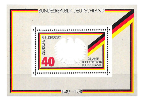 Alemania 1974 Simbolo Escudo Bandera Yv Bl9 Nuevo