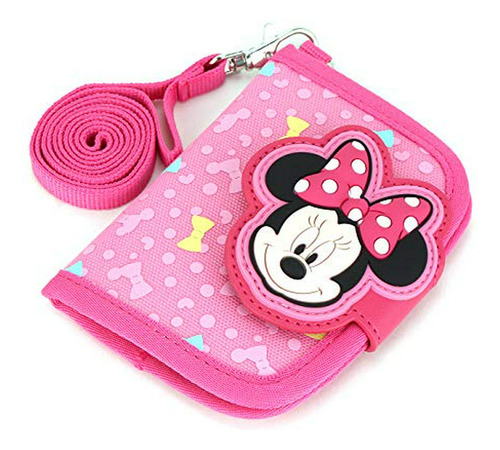 Billetera Minnie Canvas Con Monedero Y Correa Cruzada