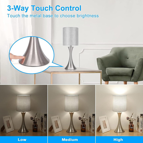 Lámpara De Mesa Con Control Táctil De 3 Vías, Lámpara De Mes