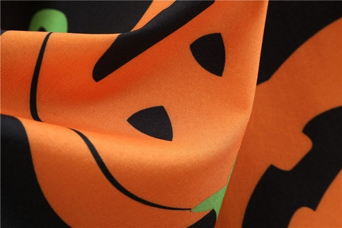 Vestido Elegantes Dama Con Estampado Calabaza De Halloween