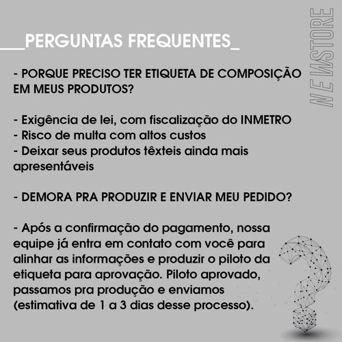Etiqueta Interna De Roupa Composição 1.000 Un Compre Já