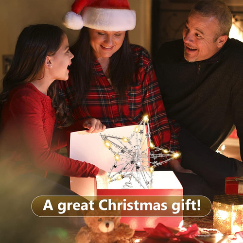 Decoracion Estrella Para Pino Navideño Con 15 Luces Led