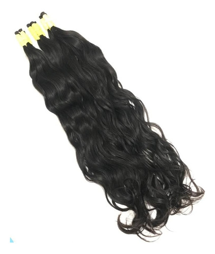 Extensões de cabelo humano natural madeixa a madeixa 65 cm, cor castanha