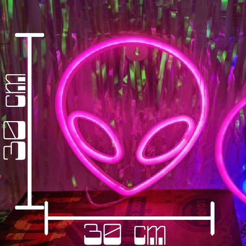 Letrero Alien Espacial Luz Led Neón Marciano Nasa Ovni Rosa