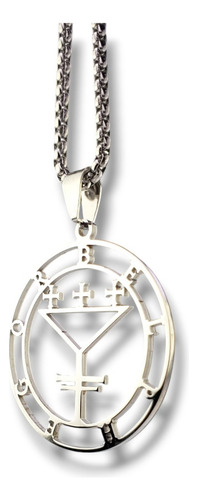 Dije Belphegor Sigilo Acero Inoxidable D842 Plateado